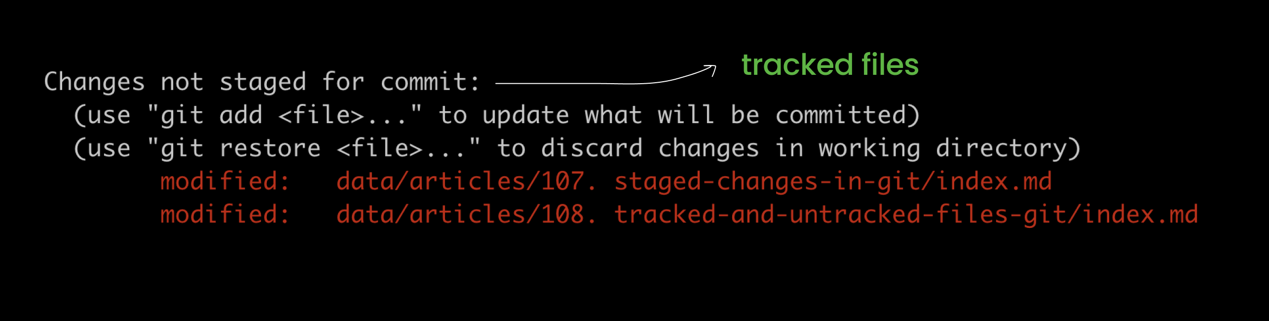 Git status showing only tracked files